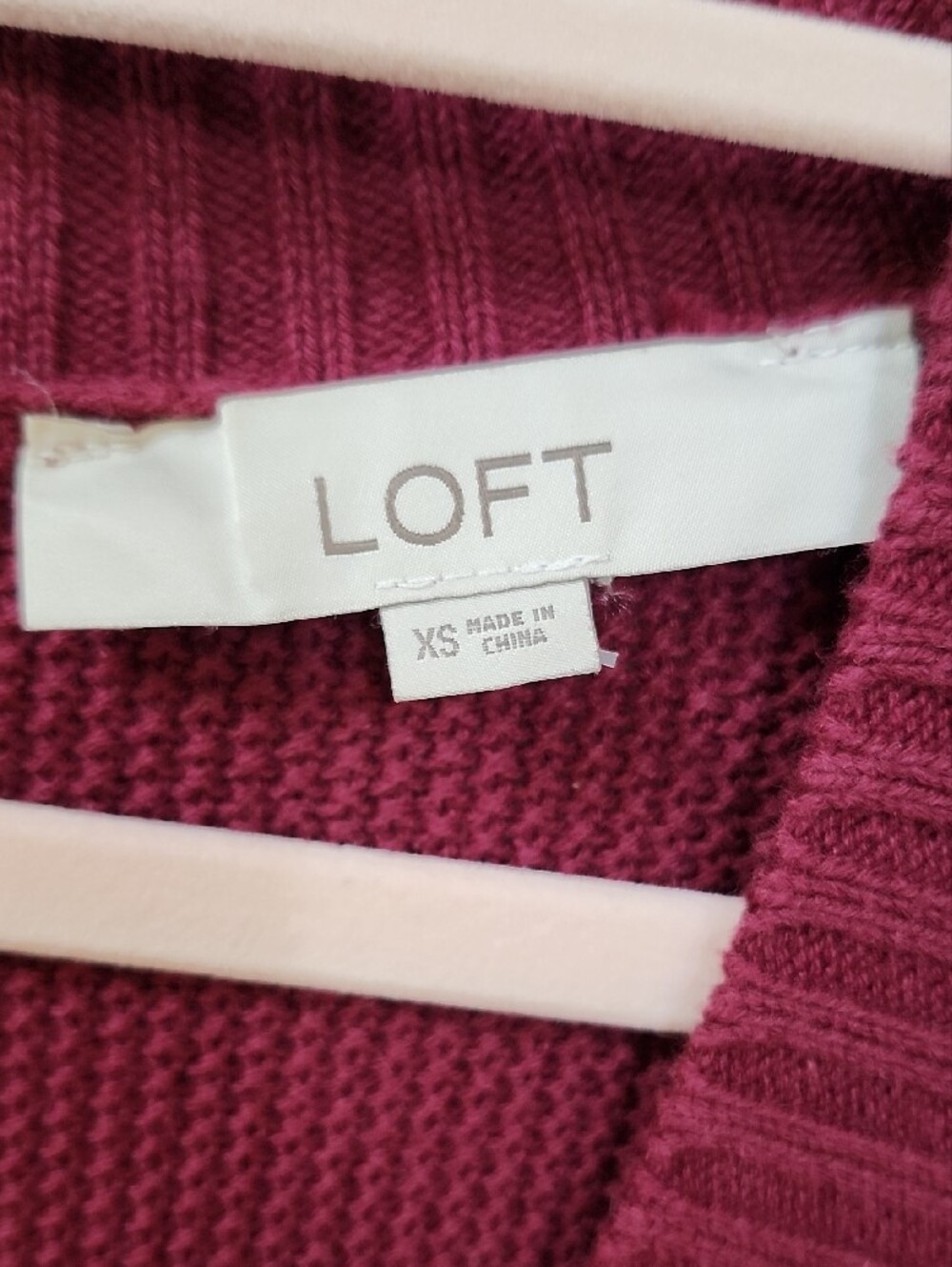 LOFT Raspberry Button-Front V-Neck Cardigan - Picture 2 of 4